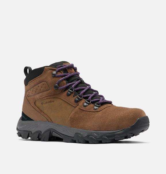 Columbia Newton Ridge Plus II Waterproof Boots Brown Purple For Men's NZ2936 New Zealand